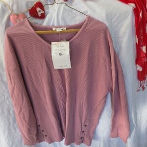 Coldwater Creek Dusty Pink Ribbed Top